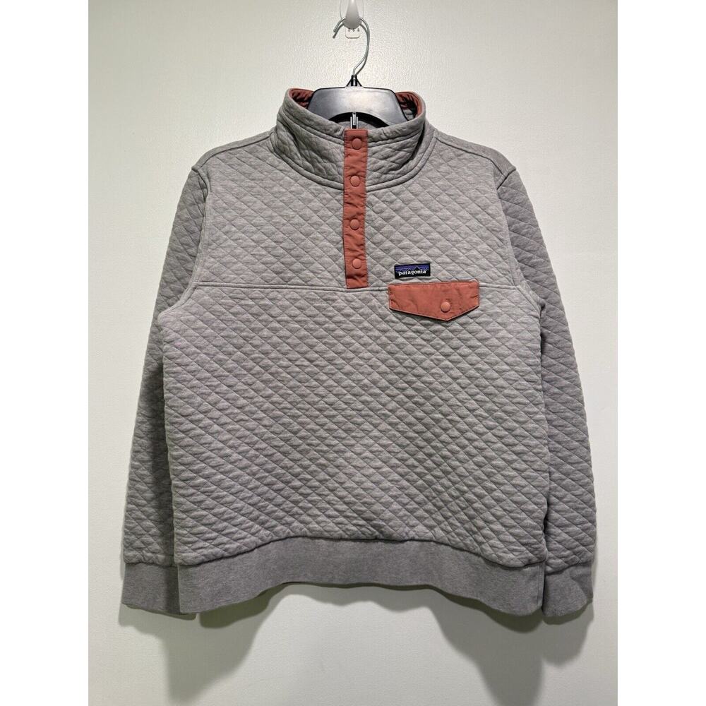 Patagonia Organic Cotton Quilt Snap-T Pullover Jacket Gray Women’s Size L NWOT